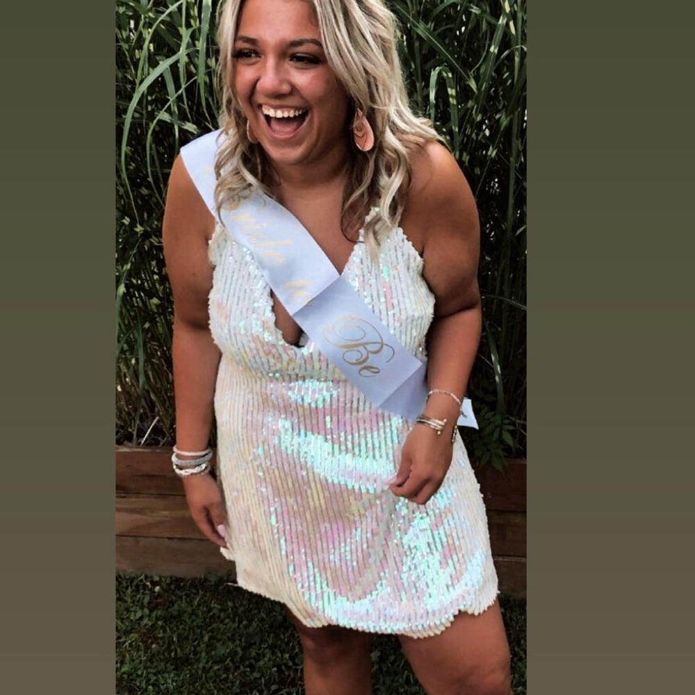 White sequin dress